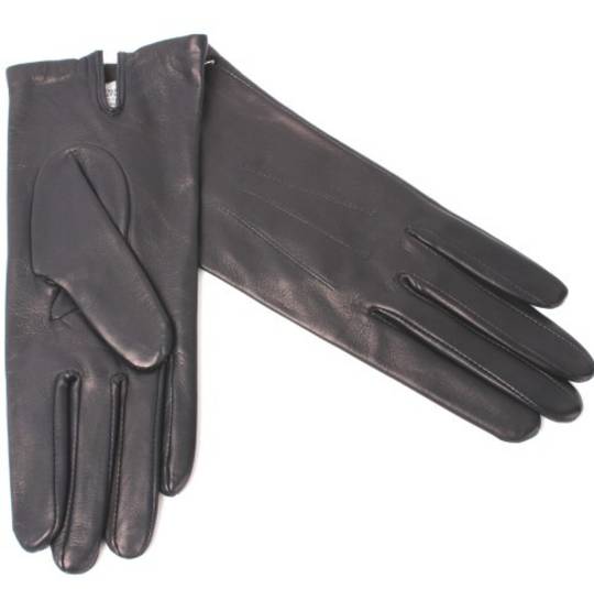 Italian Leather ladies glove with silk lining navy Code-S/LL2362S