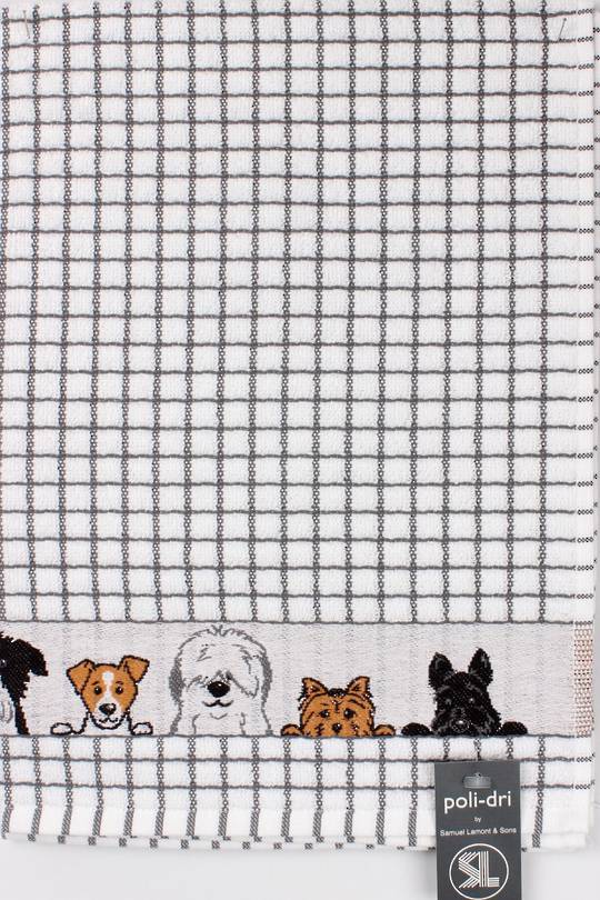Samuel Lamont poli dri charcoal dogs tea towel Code:TT-706JDOGS